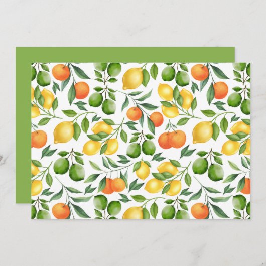 Unique Citrus Fruit Note Card ノートカード (正面/裏面)