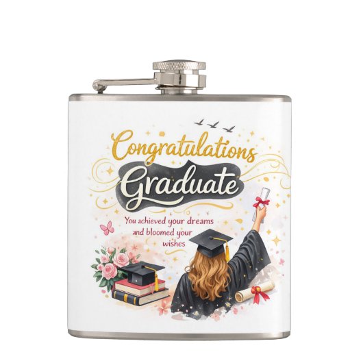 Unique Class of 2026 Graduation Gift Flask フラスク (正面)