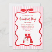 Unique Cocktail Galentine's Day Party Brunch  招待状 (正面)