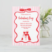 Unique Cocktail Galentine's Day Party Brunch  招待状 (スタンド正面)