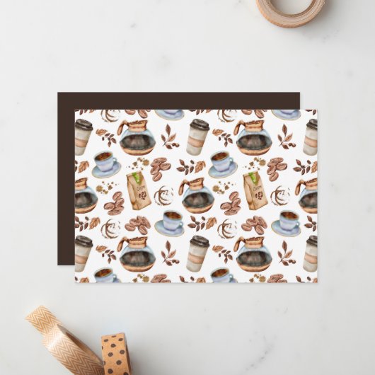 Unique Coffee Note Card ノートカード (正面/裏面インサイチュ)