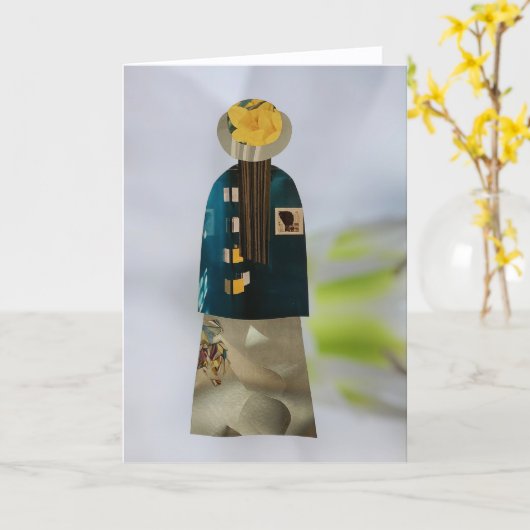 Unique Collage Earth Mama Ava Blank Card カード (黄色い花)