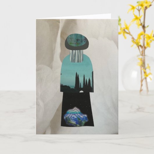Unique Collage Earth Mama Jenn Blank Card カード (黄色い花)