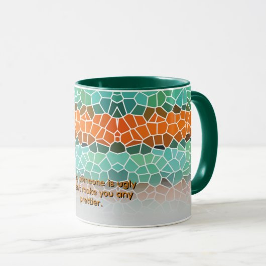 Unique Colorful Triangle Pattern & Quotes マグカップ (正面右)