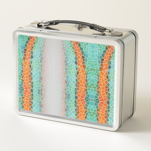 Unique Colorful Triangle Pattern & Quotes メタルランチボックス (裏面)