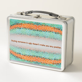 Unique Colorful Triangle Pattern & Quotes メタルランチボックス