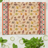Unique combination autumn pattern Indien frame キッチンタオル (折り畳み)