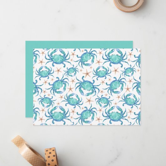 Unique Crabs Note Card ノートカード (正面/裏面インサイチュ)