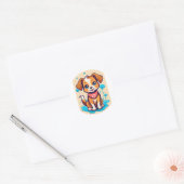 Unique & Creative T-Shirt Logo Design ラウンドシール (封筒)