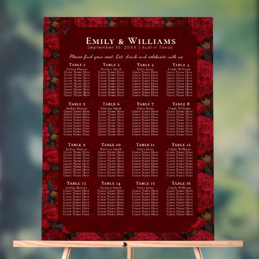 Unique Custom Carnation Themed Countryside Wedding アクリルサイン (ニュートラル)