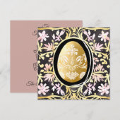 Unique Custom Easter Egg Floral Frame Celebration シーズンカード (正面/裏面)