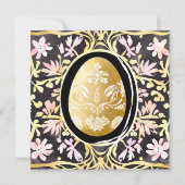 Unique Custom Easter Egg Floral Frame Celebration シーズンカード (正面)