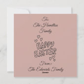 Unique Custom Easter Egg Floral Frame Celebration シーズンカード (裏面)