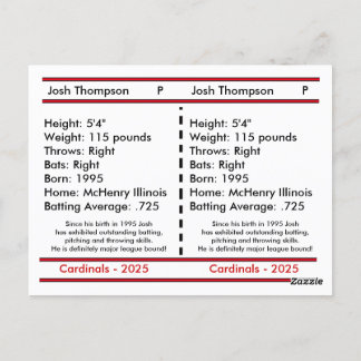 Unique Customizable Baseball Card ポストカード