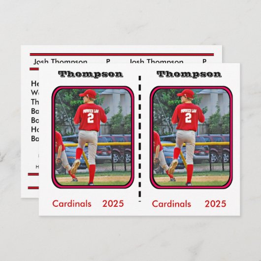 Unique Customizable Baseball Card ポストカード (正面/裏面)