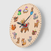 Unique Cute Animals of Nature Themed ラージ壁時計 (傾斜)
