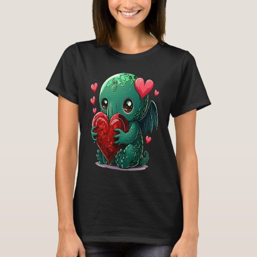 Unique Cute Cthulhu Valentines Day Tシャツ (正面)
