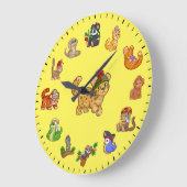 Unique Cute Exotic Animals Themed ラージ壁時計 (傾斜)