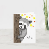Unique Cute Raccoon Customizable Text Mother's Day カード (正面)