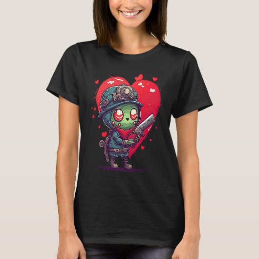 Unique Cute Zombie Valentines Day Tシャツ (正面)