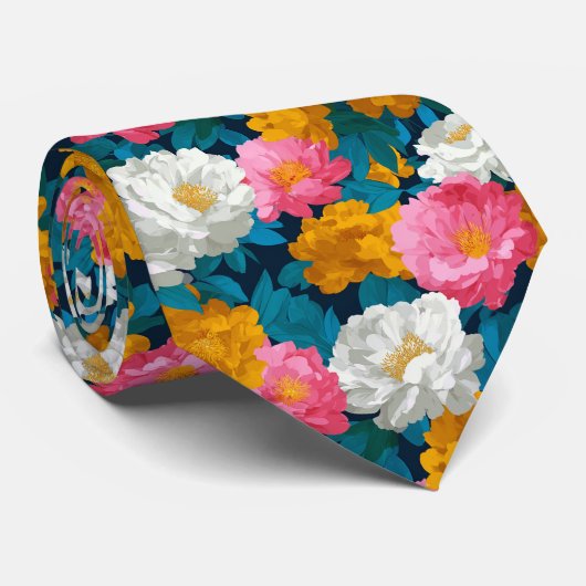 Unique Dads Day Gifts Peonies ネクタイ (ロール)