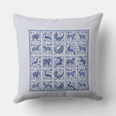 Unique design animals blue accent Throw Pillow クッション (裏面)