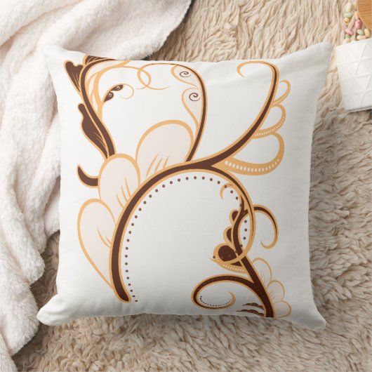 Unique design of curved branch motif pillow クッション (ブランケット)