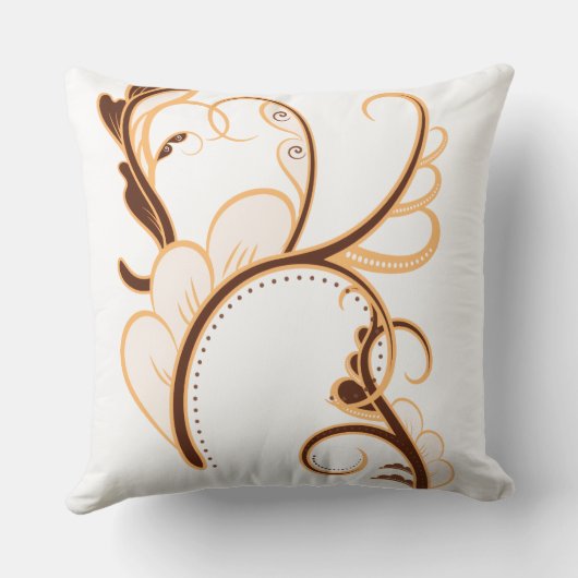 Unique design of curved branch motif pillow クッション (裏面)