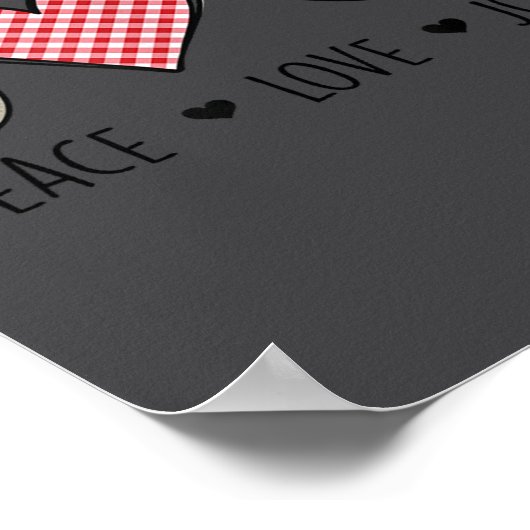 Unique Design Peace Love Joy Hapness Motivational  ポスター (角)