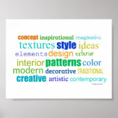 Unique Design Word Collage ポスター (正面)