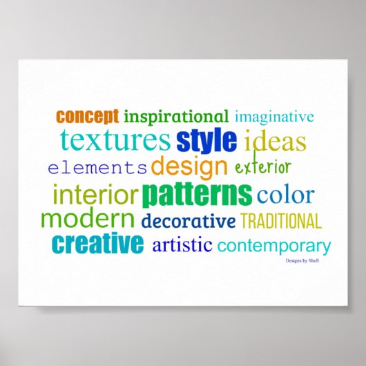 Unique Design Word Collage ポスター (正面)