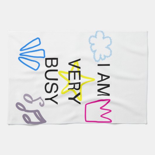 Unique Designs Iam Very Busy  キッチンタオル (横)