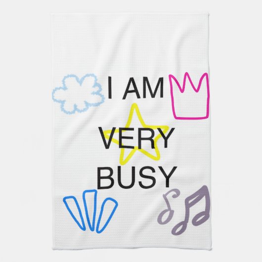 Unique Designs Iam Very Busy  キッチンタオル (縦)