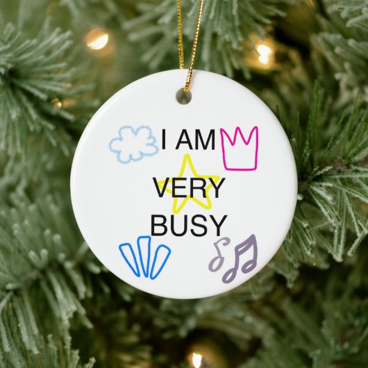Unique Designs Iam Very Busy セラミックオーナメント (ツリー)