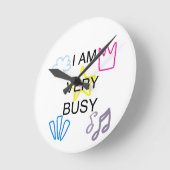 Unique Designs Iam Very Busy ラウンド壁時計 (傾斜)