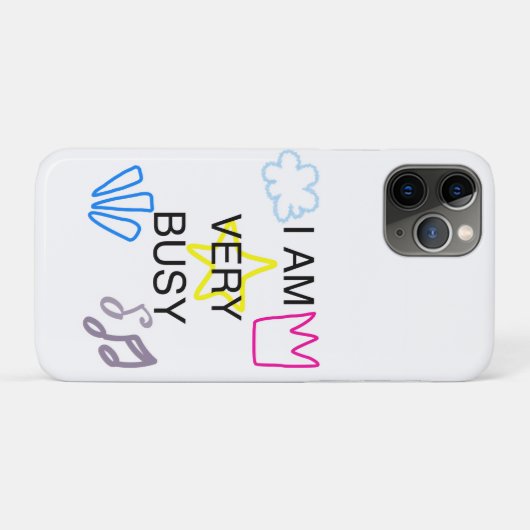 Unique Designs Iam Very Busy Case-Mate iPhoneケース (裏面(横))