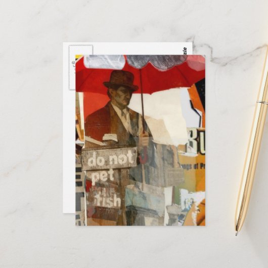 Unique Do Not Pet Fish Mixed Media  ポストカード (正面/裏面インサイチュ)