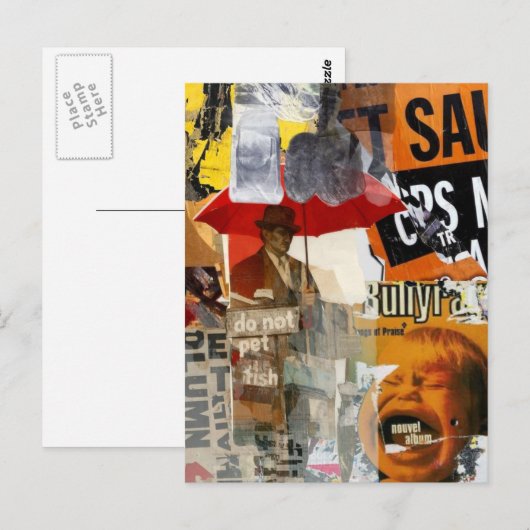 Unique Do Not Pet Fish Screaming Mixed Media ポストカード (正面/裏面)