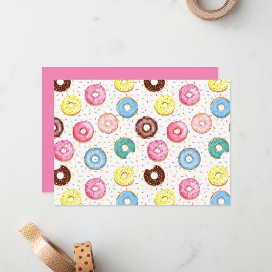 Unique Donuts Note Card ノートカード (正面/裏面インサイチュ)