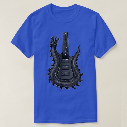 Unique Dragon Guitar  For Men  Rock N Roll Band Mu Tシャツ (デザイン正面)
