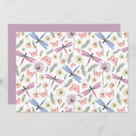Unique Dragonflies & Butterflies Note Card ノートカード