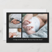 Unique Elegant Baby Boy Photo Collage Birth  案内状 (裏面)