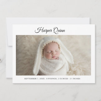 Unique Elegant Baby Boy Photo Collage Birth 案内状