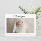 Unique Elegant Baby Boy Photo Collage Birth  案内状 (スタンド正面)