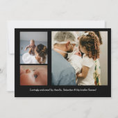 Unique Elegant Baby Boy Photo Collage Birth 案内状 (裏面)