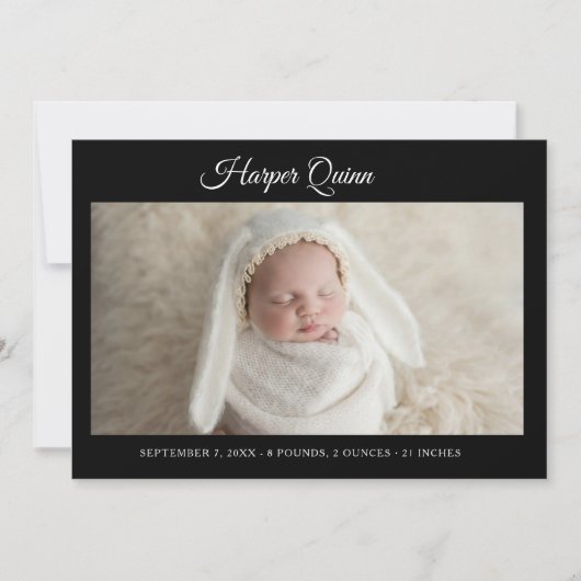 Unique Elegant Baby Boy Photo Collage Birth  案内状 (正面)