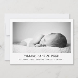 Unique Elegant Baby Boy Photo Collage Birth 案内状