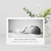 Unique Elegant Baby Boy Photo Collage Birth  案内状 (スタンド正面)