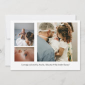 Unique Elegant Baby Boy Photo Collage Birth  案内状 (裏面)