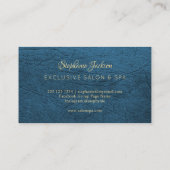 Unique elegant gold metallic frame blue leather 名刺 (裏面)